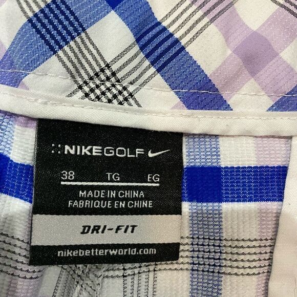 Men’s Nike Shorts plaid blue white purple - Picture 6 of 6